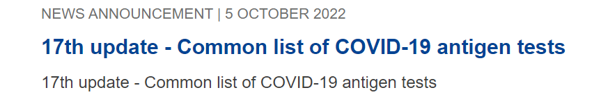 10月5日，卫生委员会再次更新了欧盟COVID-19抗原检测的共同清单.png